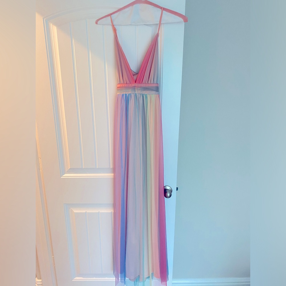 Rainbow colored maternity dress- size M